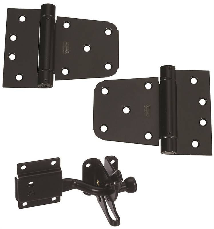 Gate Kit Selfclosing Steel Blk