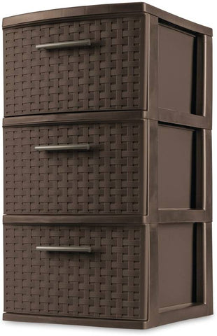 Tower 3 Drawer Weave Expresso