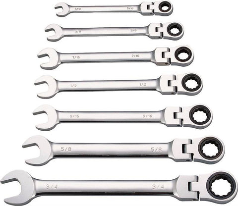 Wrench Rcht Set 7pc Met Flexhd