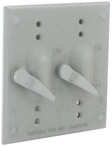 Cover 2g 2-toggle Wp 15a Gray