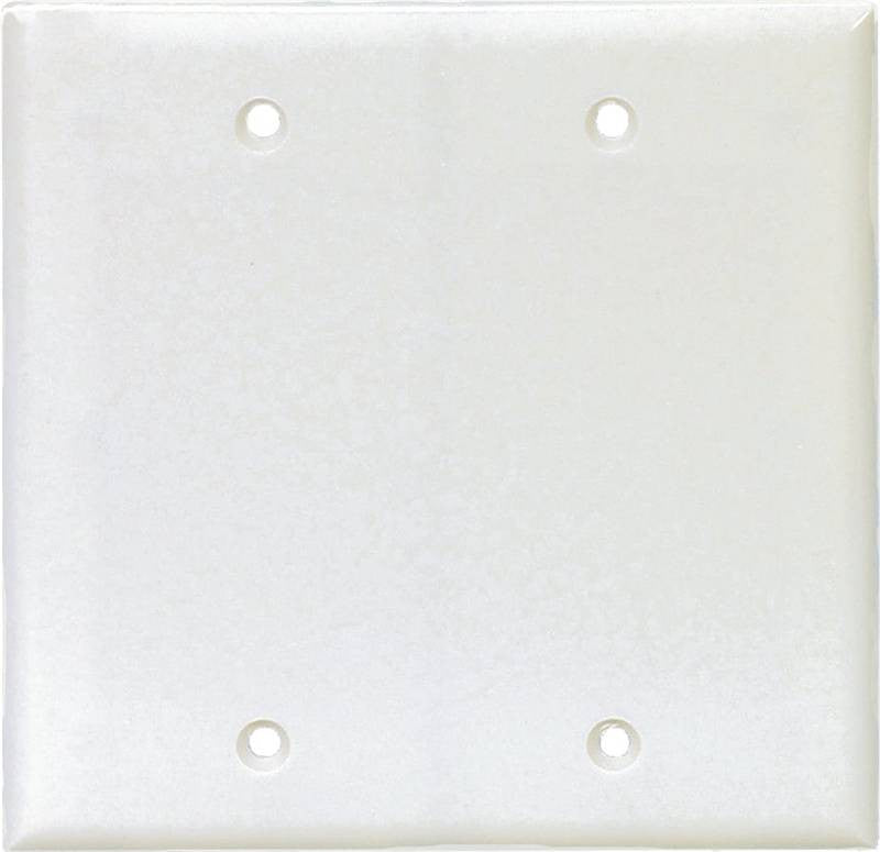 Wall Plate 2gang Blank Mid Wht