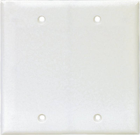 Wall Plate 2gang Blank Mid Wht