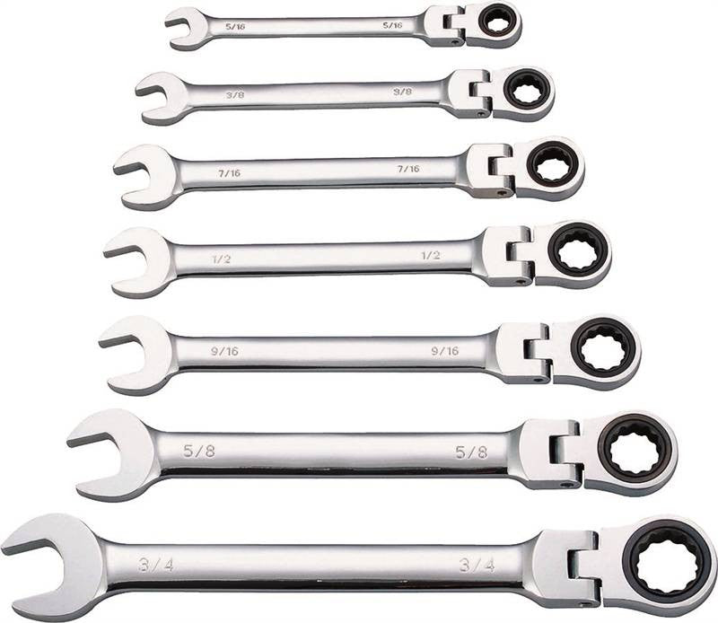 Wrench Rcht Set 7pc Sae Flexhe