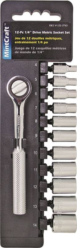 Socket Set 12pc 1-4drive Met