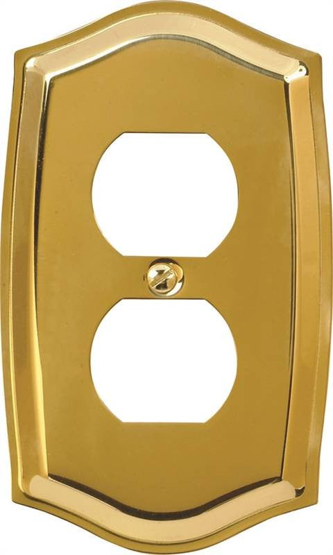 Wall Plate 1g Recpt Brass Pb