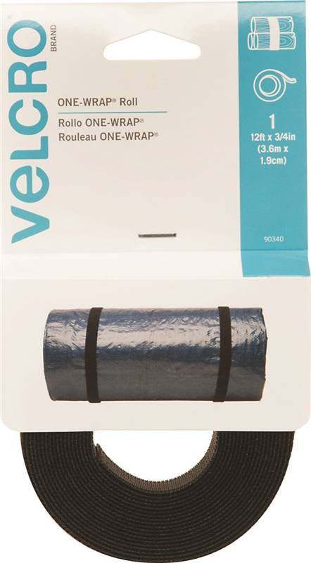 Strap Velcro 3-4inx12ft Black