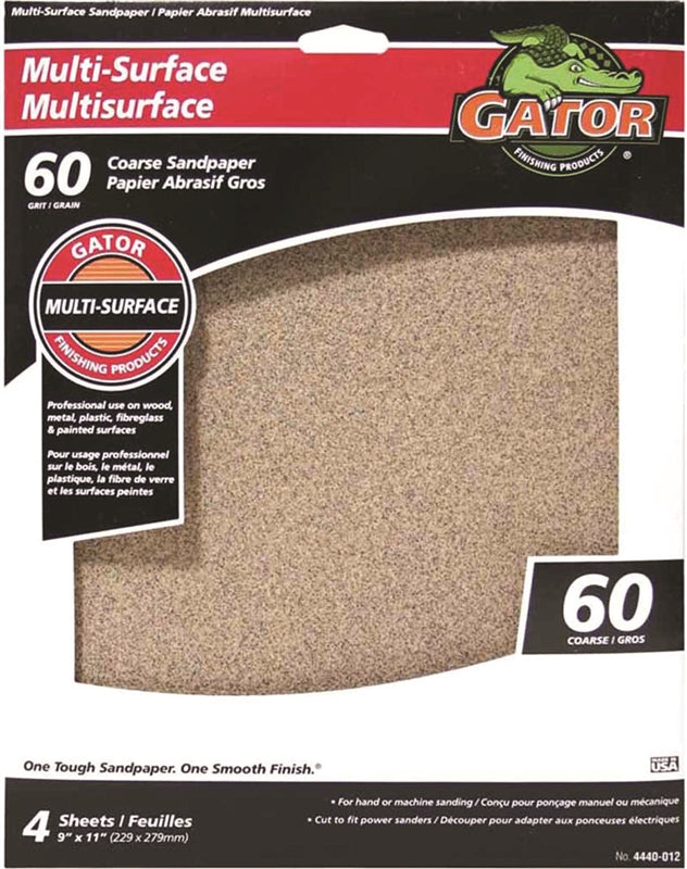 Sandpaper Al Ox 9x11in 60 4pk