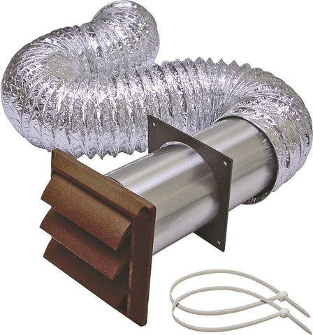 Vent Kit Dryer Plst 4inx8ft Br