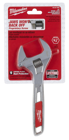 Wrench Adjustable Wide Jaw 8in