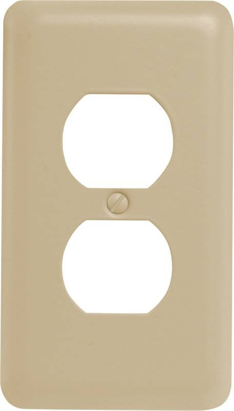 Wall Plate 1g Recpt Stl Almond