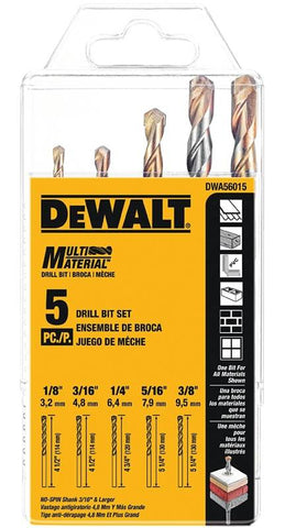 Drill Bit Set Mul-matrl 5 Pc
