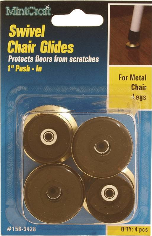 Glide Chair Swivel 1in Brass