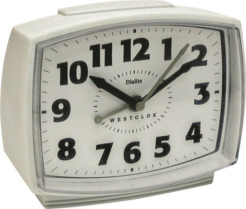 Clock Alarm  Analog Qtz Wht