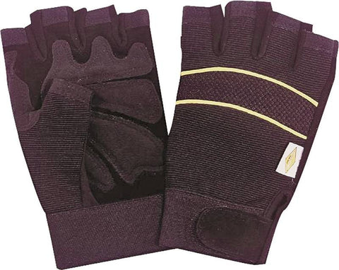 Glove Leather Fingerless Med