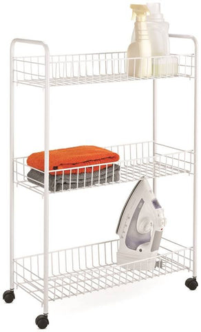 Cart Laundry 3-tier White