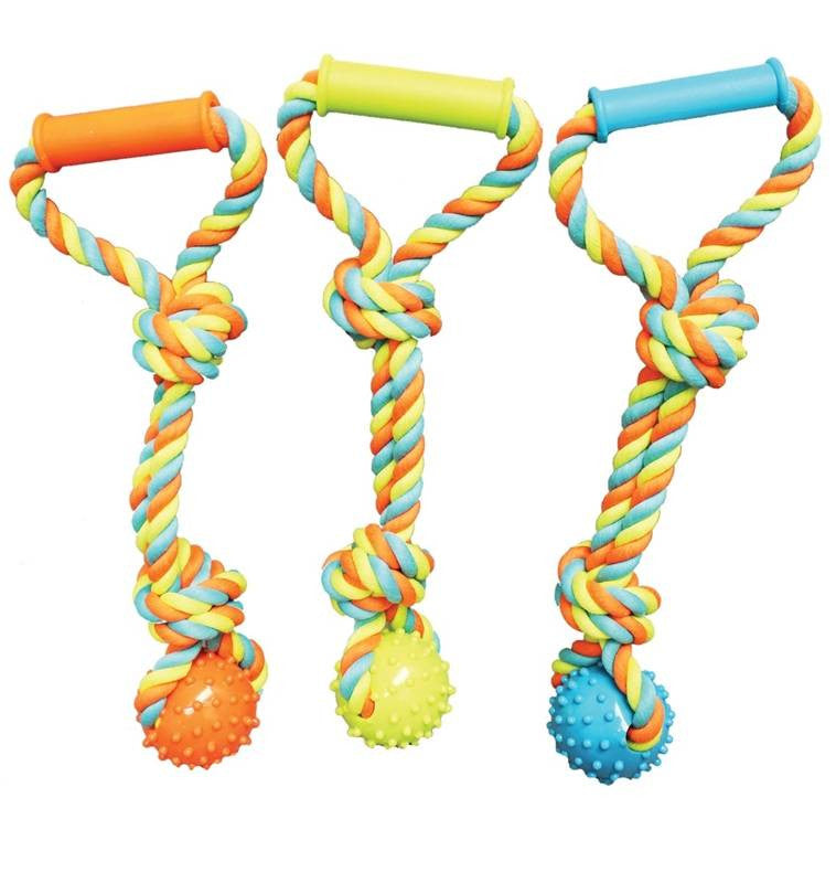 Toy Pet Tug Spike Ball W-rope