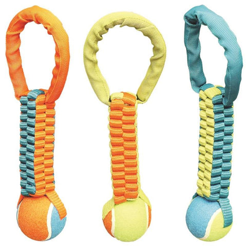 Toy Pet Tug Nylon Tennisball