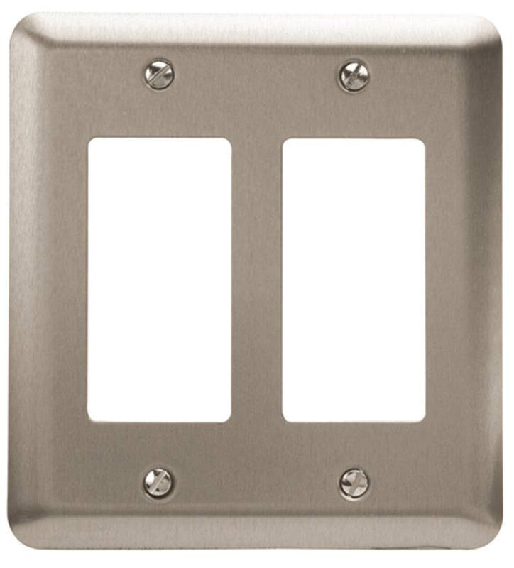 Wall Plate 2g Decr Stl Pewter