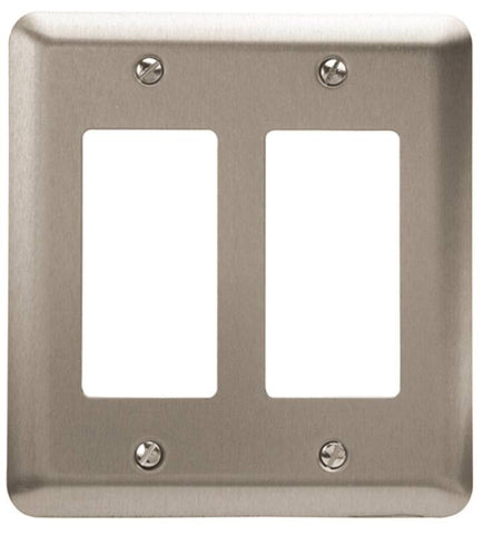 Wall Plate 2g Decr Stl Pewter