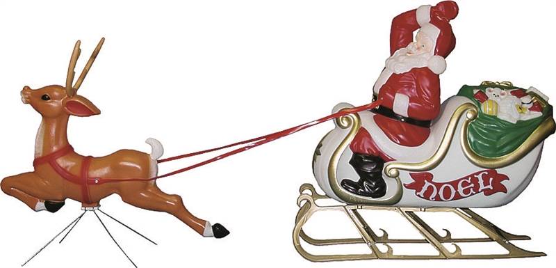 Santa Sleigh Rendeer 72"