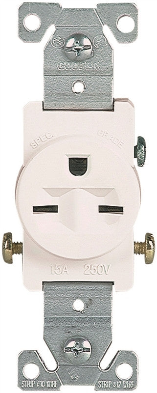 Receptacle 15a 250v Wht 2 Pole