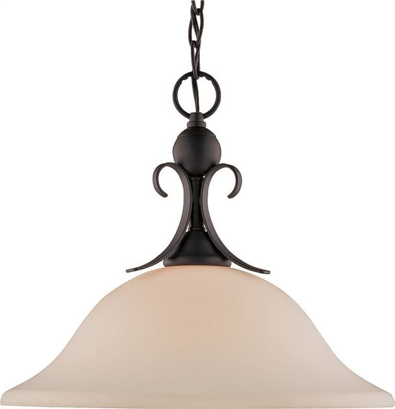 Fixture Pendant 1lt Matblk Med