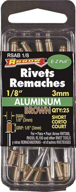 Rivet 1-8in Short Brown Alum