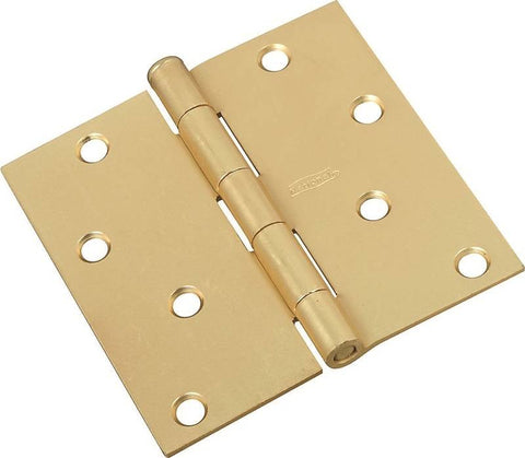 Hinge Door 4in Sq Cnr Brass