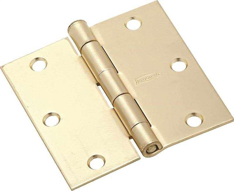 Hinge Door 3in Sq Cnr Brass