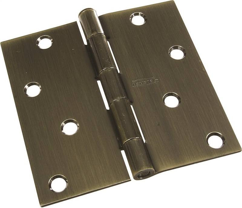 Hinge Door 4in Sq Cnr Ant Brs