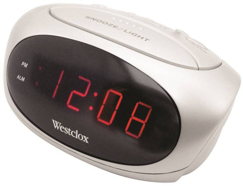 Clock Alarm Led White .6in