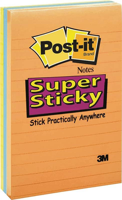 Note Neon Post-it Asst 4x6