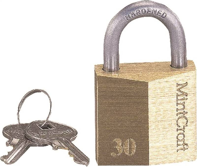 Padlock Brass 13-32in Wd Shkl