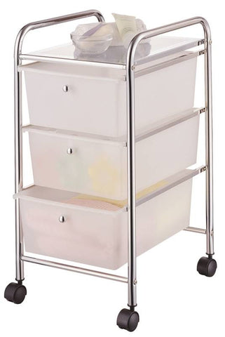 Cart 3-drawer Storage Stl Chrm