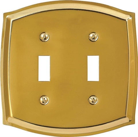 Wall Plate 2g Toggle Brass Pb