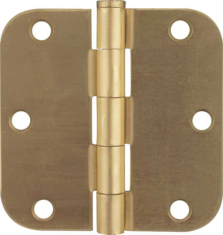 Hinge Dr 1-4rd 3x3in Sat Brass