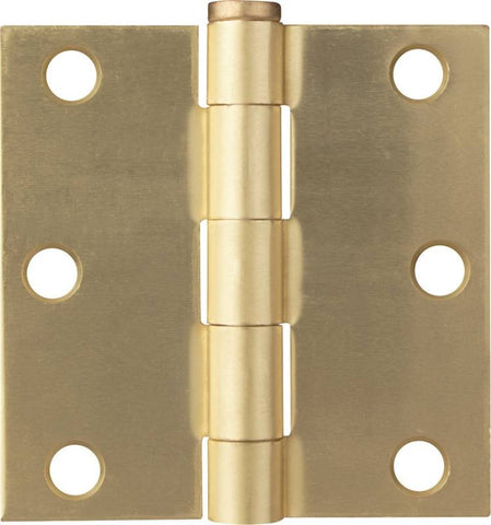 Hinge Dr Sq 3x3in Sat Brass