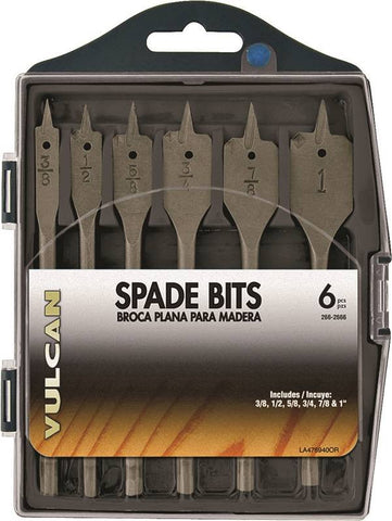 6pc Wood Spade Bit Set 3-8"-1"
