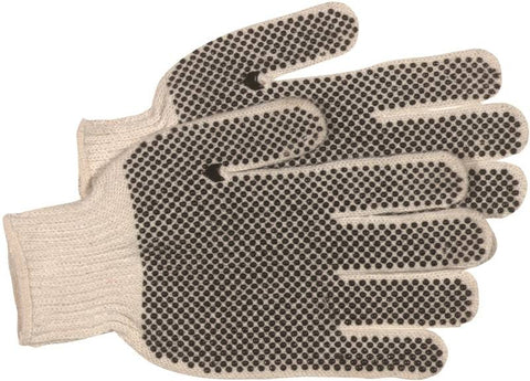Glove Wht Knit W-pvc Dots Rv L