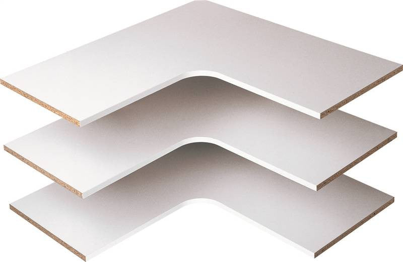 Shelves Corner White 14in 3pk