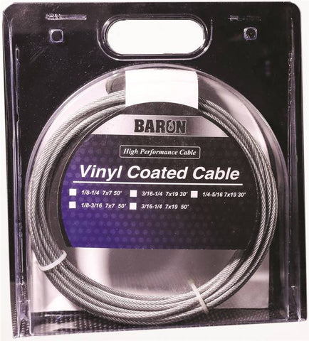 Cable Vinyl 7x19 3-16-1-4 50ft