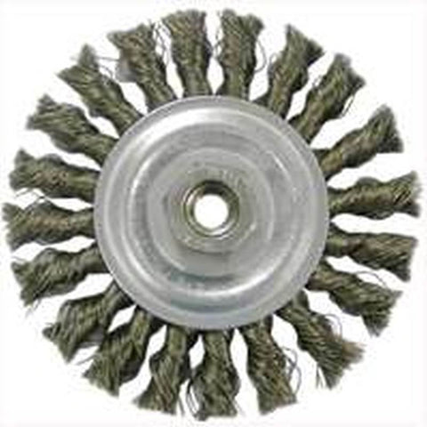Wheel Brush 4in Knotted Crs