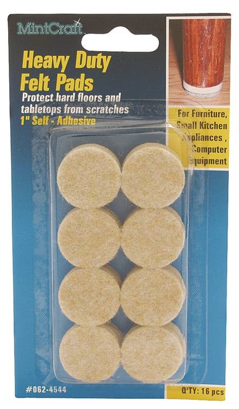 Pads Round Felt Hd 1in Beige