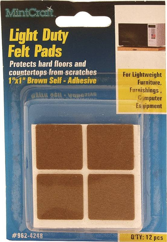 Pad Felt Light Duty 1in X 1in