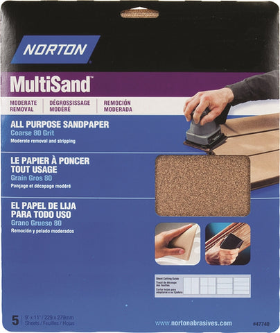 Sandpaper Al Oxide 9x11in P80