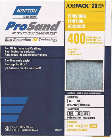 Sandpaper Al Oxide 9x11in P400