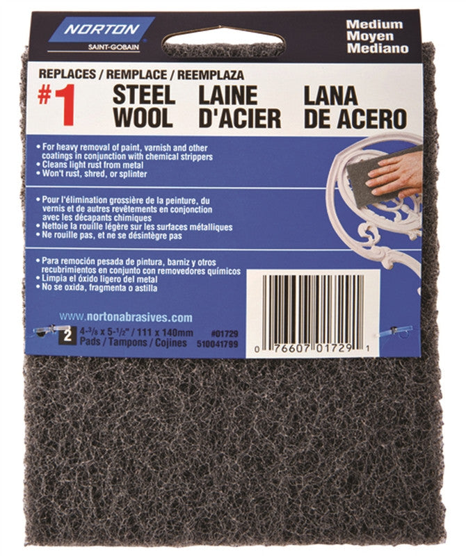 Pad Stl Wool Syn Charcoal Med