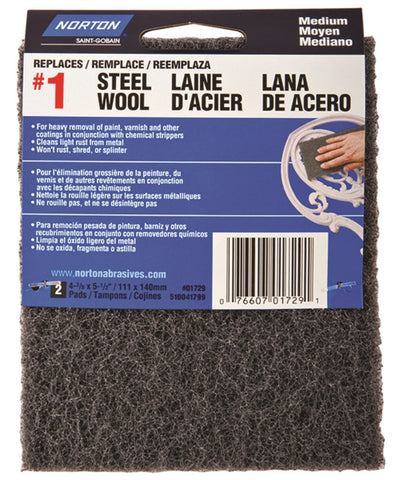 Pad Stl Wool Syn Charcoal Med