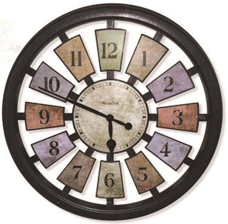 Clock Wall Framed Color Panel