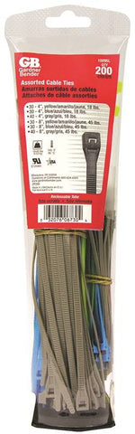 Cable Tie Tube 4-8in 200pc Ast
